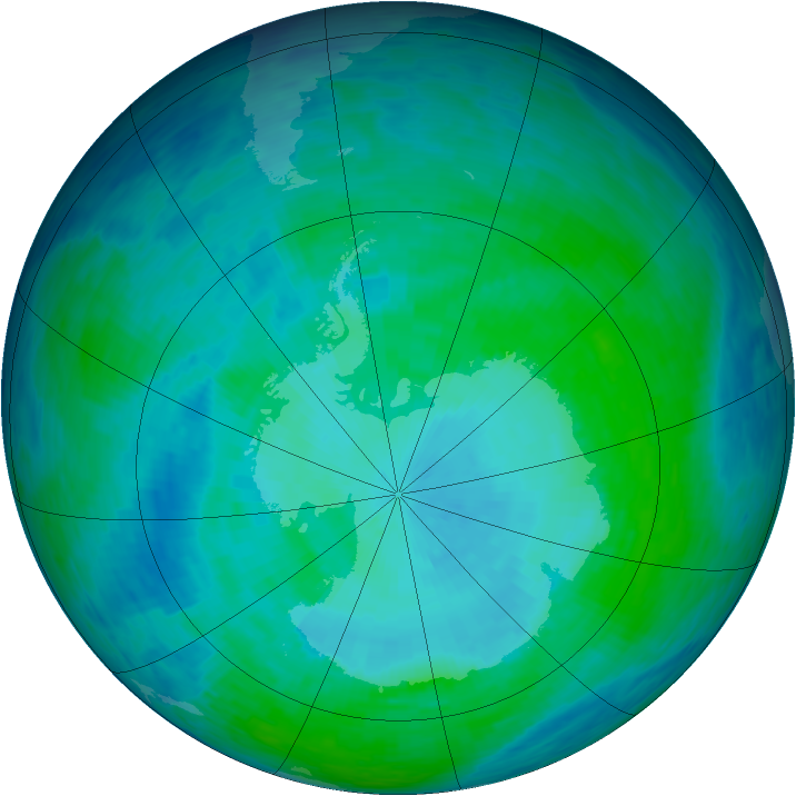 Antarctic ozone map for 07 January 1994